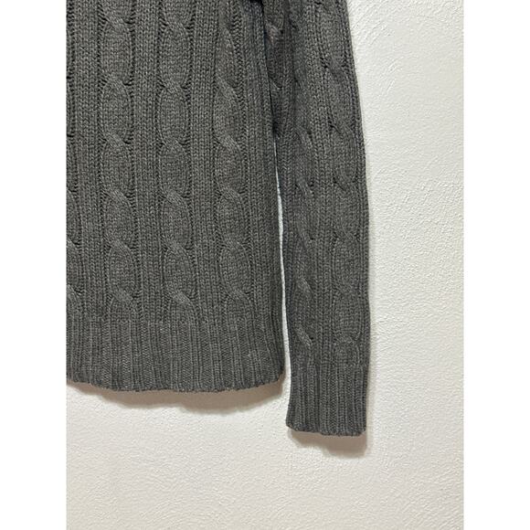 VTG Ralph Lauren Cotton Cable Knit Turtleneck Sweater M Grey Classic Preppy - Picture 5 of 13